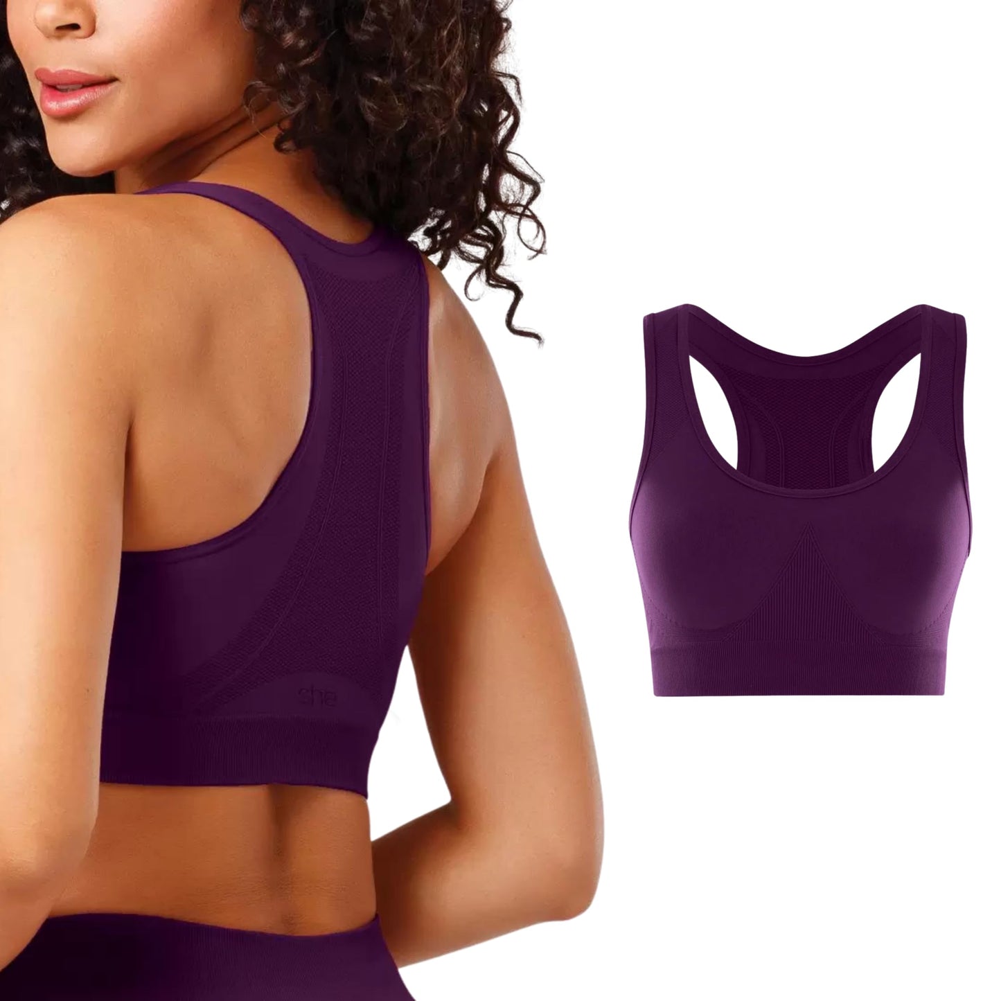 Top Academia de Alta Sustenção Sem Costura Fitness Modelagem Anatômica She by Mash Feminino Adulto